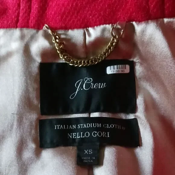 J CREW Stadium Coat Nelli Gori Italian Stadium Cloth Wool Blend